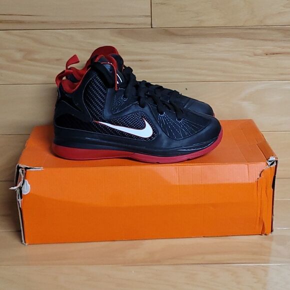 Nike Lebron 9 PS Black WhiteRed Boys Girls Youth Basketball Shoe 472665-001 - Picture 13 of 13